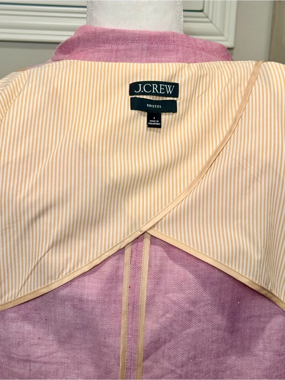 Double-Breasted Pink Linen Blend Blazer Jacket